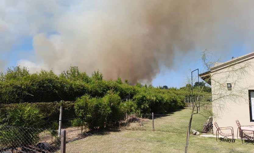 Un nuevo incendio forestal afectó a viviendas de un barrio cerrado