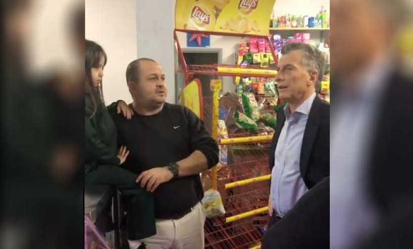 VIDEO - El Presidente Macri visitó a un comerciante de Pilar: "Si ustedes no aflojan, yo tampoco"