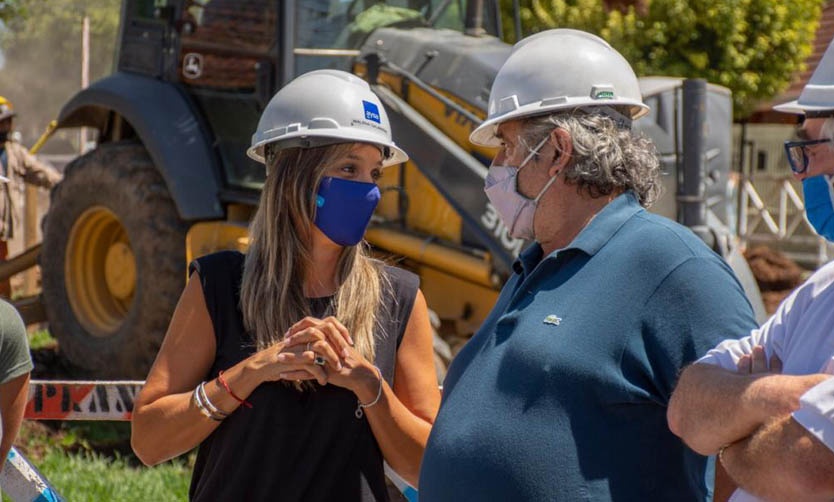 Malena Galmarini recorrió en Tigre obra de cloacas