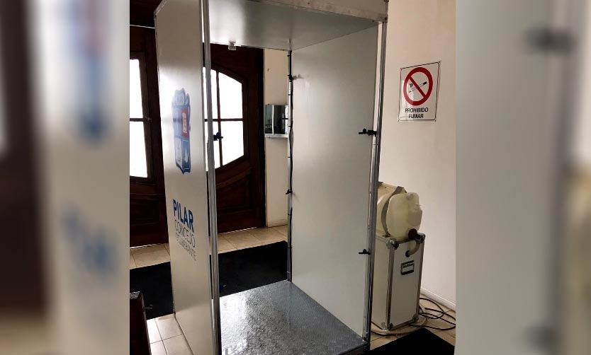 Instalan cabina sanitizante en el Concejo Deliberante de Pilar