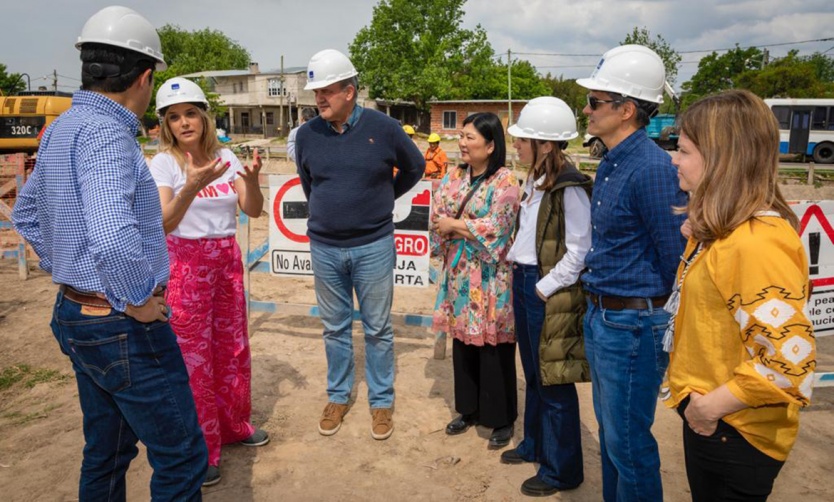 Malena Galmarini recorrió junto a autoridades del BID obras de cloacas para 13.200 habitantes de Benavídez, Tigre