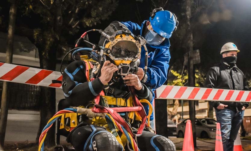 Malena Galmarini supervisó operativo de inspección de ríos subterráneos de AySA