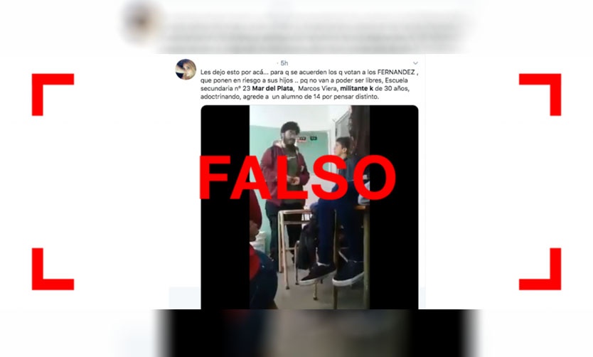 No es actual el video donde un joven golpea a otro por una discusión política en Mar del Plata